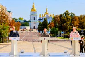 [VIDEO] Kijów. Prezydent RP na uroczystościach z okazji 33. rocznicy Niepodległości Ukrainy