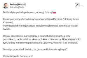 [VIDEO] Prezydent na obchodach Narodowego Dnia Pamięci Żołnierzy AK  