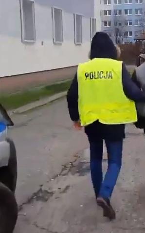 [VIDEO] Groził dziennikarce. Zatrzymany przez policjantów