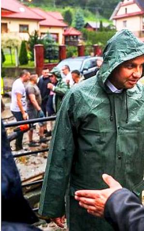 [VIDEO] Andrzej Duda odwiedził tereny dotknięte ulewami