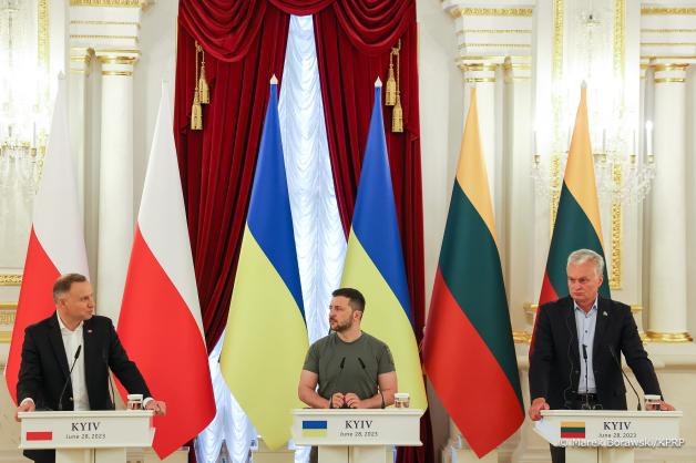 [VIDEO] W stolicy Ukrainy w ramach Trójkąta Lubelskiego spotkali się Prezydenci Polski, Ukrainy i Litwy